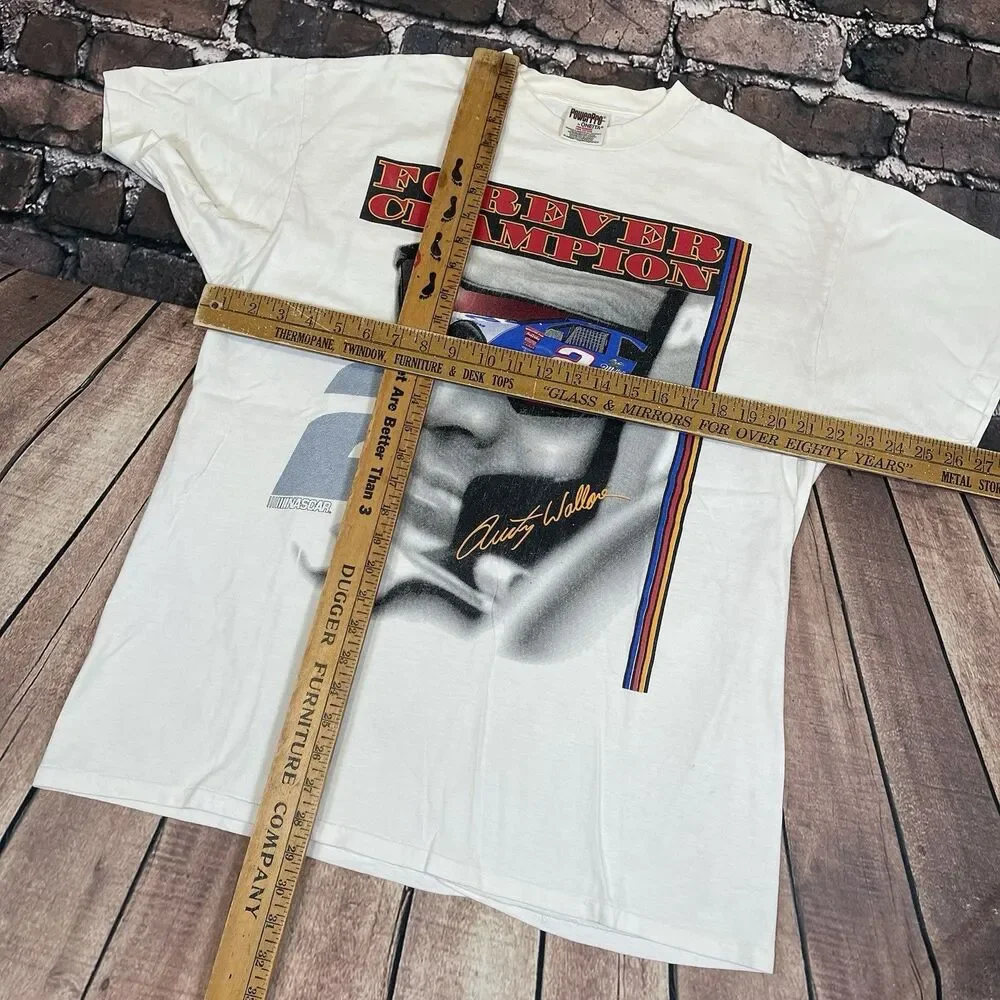 Vintage 90s Rusty Wallace Forever Champion Miller Lite Racing T-Shirt Size XL - Picture 9 of 13